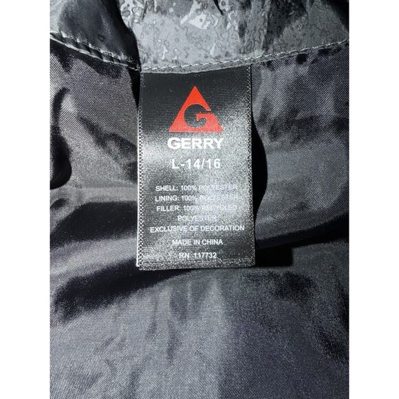 Gerry | Kids Black Gray Abstract Camo Winter Puffy Jacket - Sz Large 14/16 - Picture 3 of 5